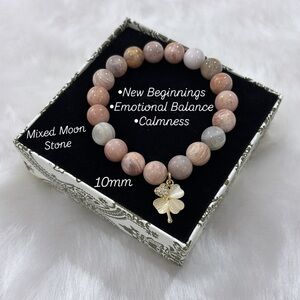 🌙✨ Embrace new beginnings with my custom mixed moon stone bracelet!